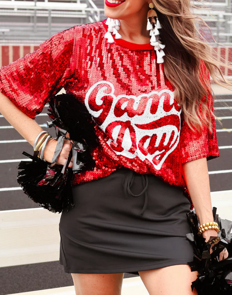 Sequin Game day top