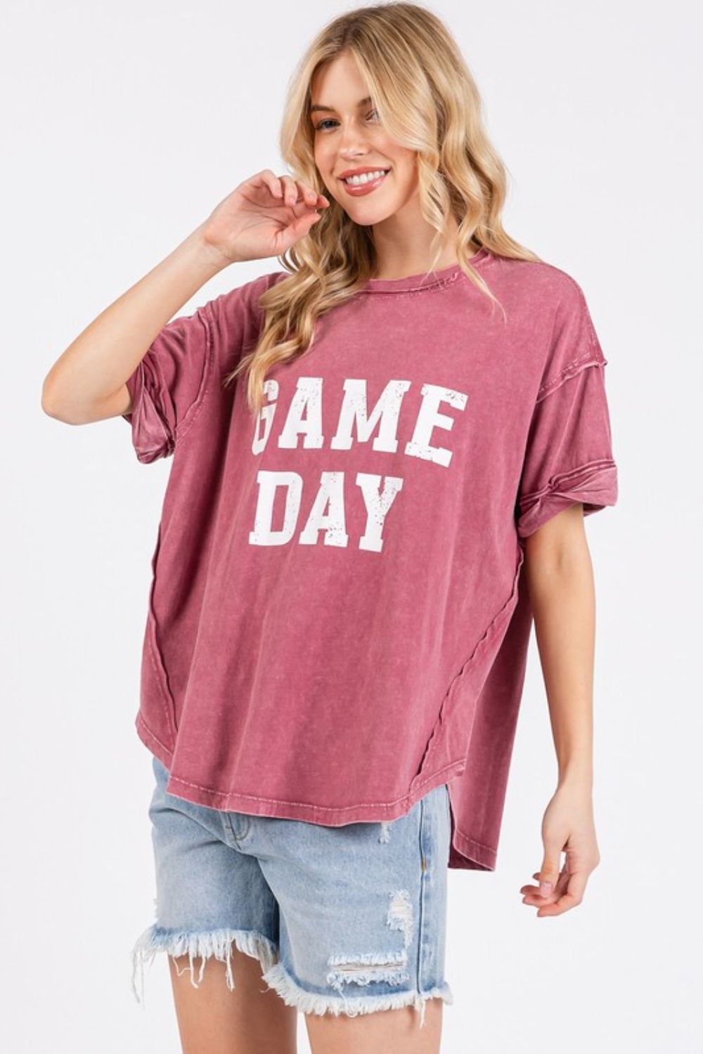 Mittoshop GAME DAY Round Neck Short Sleeve T-Shirt